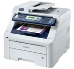 MFC-9320CW Equipo multifunción láser color con tecnología LED, WiFi, compacto con fax, alimentador de documentos y tarjeta de red inalámbrica y cableada.